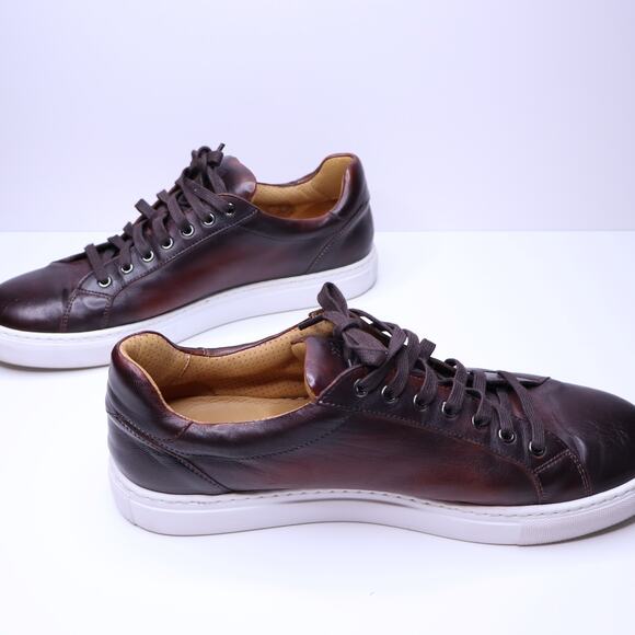 MAGNANNI Huston Cup Sneaker Mid Brown Leather Lace Up Low Top Men's 11 - Picture 3 of 10